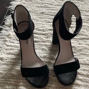 Jeffrey Campbell suede velvet like block heel
